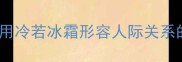 含手成语如何用冷若冰霜形容人际关系的疏离与冷漠