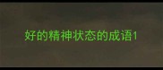 好的精神状态的成语