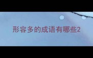 形容多的成语有哪些