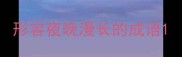形容夜晚漫长的成语