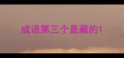 成语第三个是藏的