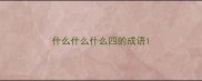 什么什么什么四的成语