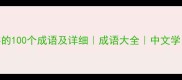 带世字的100个成语及详细成语大全中文学习必备