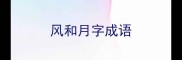 风和月字成语