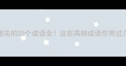 世族相关的20个成语全这些高频成语你用过几个
