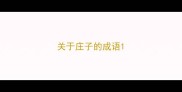 关于庄子的成语