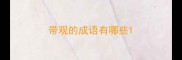 带观的成语有哪些