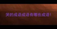 哭的成语成语有哪些成语