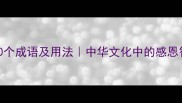 带谢字的10个成语及用法中华文化中的感恩智慧推荐