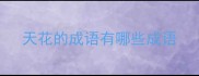 天花的成语有哪些成语