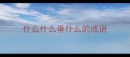 什么什么垂什么的成语