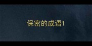 保密的成语