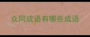 众同成语有哪些成语