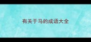 有关于马的成语大全