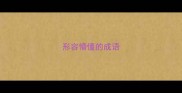 形容懵懂的成语