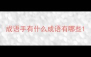成语手有什么成语有哪些