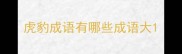 虎豹成语有哪些成语大