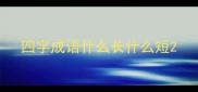 四字成语什么长什么短