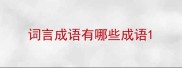 词言成语有哪些成语